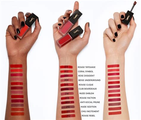 swatches ysl tatouage|YSL beauty tatouage couture.